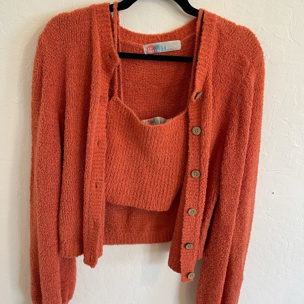 Free People two piece set (crop top & sweater)